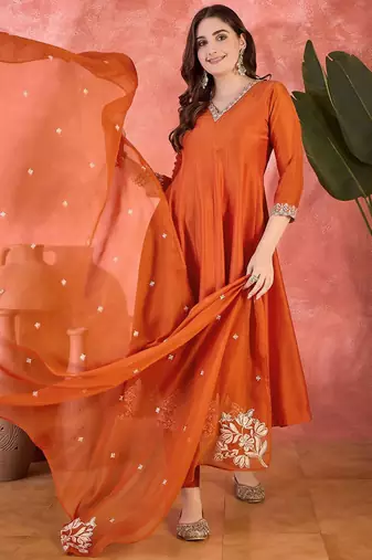 Sequence embroidered kurta pant with dupatta