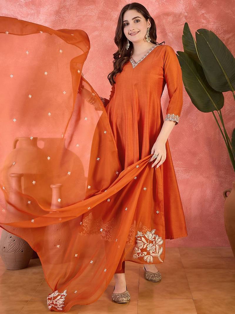 Sequence embroidered kurta pant with dupatta