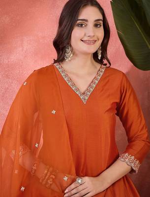 Sequence embroidered kurta pant with dupatta 2