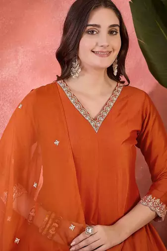 Sequence embroidered kurta pant with dupatta