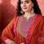 Zari sequence cording embroidery with lace a line kurta with trousers & dupatta