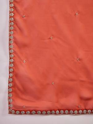 Chinin zari sequence piping worked kurta with trousers & dupatta 4