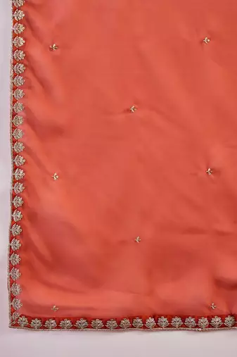 Chinin zari sequence piping worked kurta with trousers & dupatta