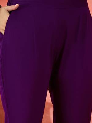 Zari sequence cording embroidered kurta with trousers & dupatta 3
