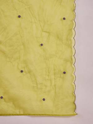 Zari sequence cording embroidered kurta with trousers & dupatta 4