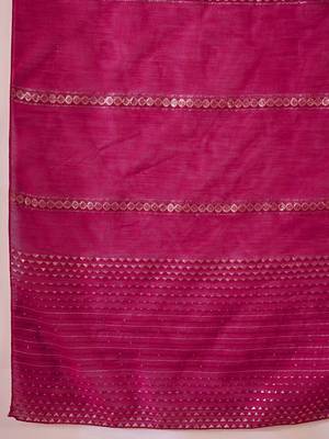 Zari sequence thread embroidery kurta with trousers & dupatta 4