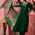 Floral embroidered v-neck sequinned a-line kurta with trousers & dupatta