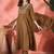 Embroidered v-neck kurta, trousers & dupatta set