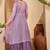 Zari sequence thread embroidered with lace crop top with palazzos & shrug