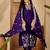 Floral embroidered thread embroidered a-line kurta with trousers & dupatta