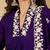 Floral embroidered thread embroidered a-line kurta with trousers & dupatta
