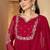 Women floral embroidered a-line kurta with trousers & dupatta