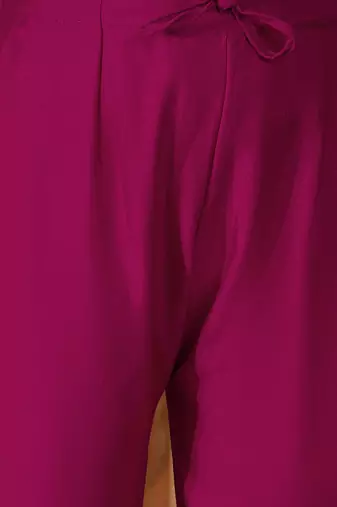 Floral embroidered v-neck sequinned a-line kurta with trousers & dupatta