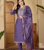 Women ethnic motifs embroidered kurta with pyjama & dupatta