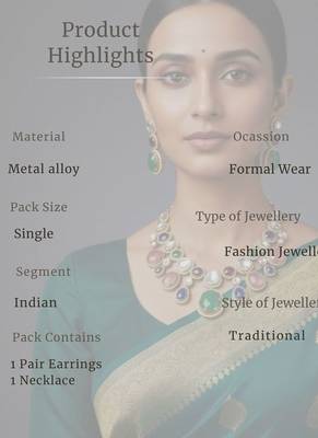 Royal navratna kundan set (necklace & earrings) 5