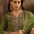 Floral embroidered v-neck sequinned a-line kurta with trousers & dupatta