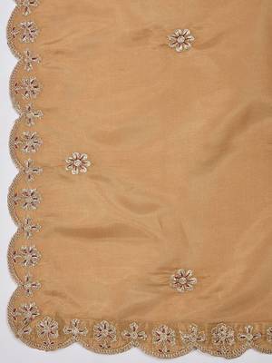 Women embroidered silk blend kurta sets 4