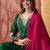 Embroidered straight kurta & trousers with dupatta