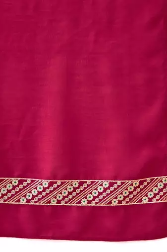 Embroidered straight kurta & trousers with dupatta