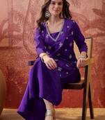 Embroidered straight kurta with palazzos