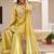 Women floral embroidered panelled sequinned kurta with palazzos & with dupatta