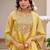 Women floral embroidered panelled sequinned kurta with palazzos & with dupatta
