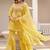 Women floral embroidered panelled sequinned kurta with palazzos & with dupatta