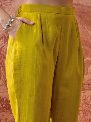Embroidered & zari-detailed a-line kurta sets with dupatta 3