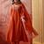 Embroidered a-line kurta & trousers with dupatta