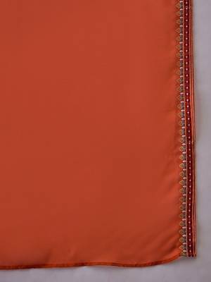 Embroidered a-line kurta & trousers with dupatta 4