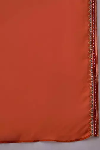 Embroidered a-line kurta & trousers with dupatta