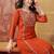 Embroidered round neck kurta & palazzos