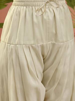 Embroidered round neck kurta & patiala with dupatta 5