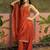 Orange santoon zari sequence gotapatti embroidered kurta with palazzo set