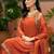 Orange santoon zari sequence gotapatti embroidered kurta with palazzo set