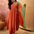 Embroidered v-neck kurta & palazzos with dupatta