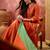 Embroidered v-neck kurta & palazzos with dupatta