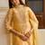 Embroidered round neck straight kurta & trousers with dupatta