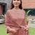 Embroidered  v-neck straight kurta & trousers with dupatta