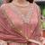 Embroidered  v-neck straight kurta & trousers with dupatta
