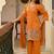 Embroidered v-neck straight kurta & palazzos with dupatta