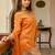 Embroidered v-neck straight kurta & palazzos with dupatta