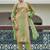 Embroidered round neck straight kurta & trousers with dupatta
