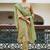 Embroidered round neck straight kurta & trousers with dupatta