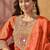 Embroidered round neck a-line kurta & palazzos with dupatta