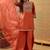Embroidered  round neck kurta & palazzos with dupatta