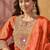 Embroidered  round neck kurta & palazzos with dupatta