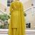 Embroidered round neck kurta & palazzos with dupatta