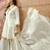 Embroidered v-neck a-line kurta with palazzos & dupatta