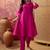 Embroidered round neck kurta & trousers